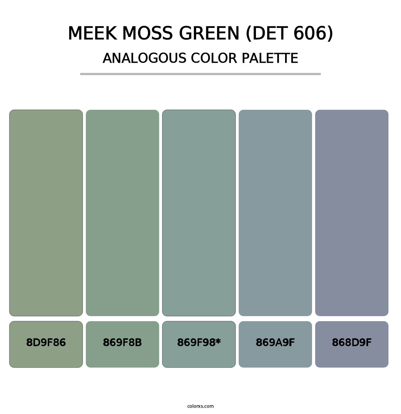 Meek Moss Green (DET 606) - Analogous Color Palette