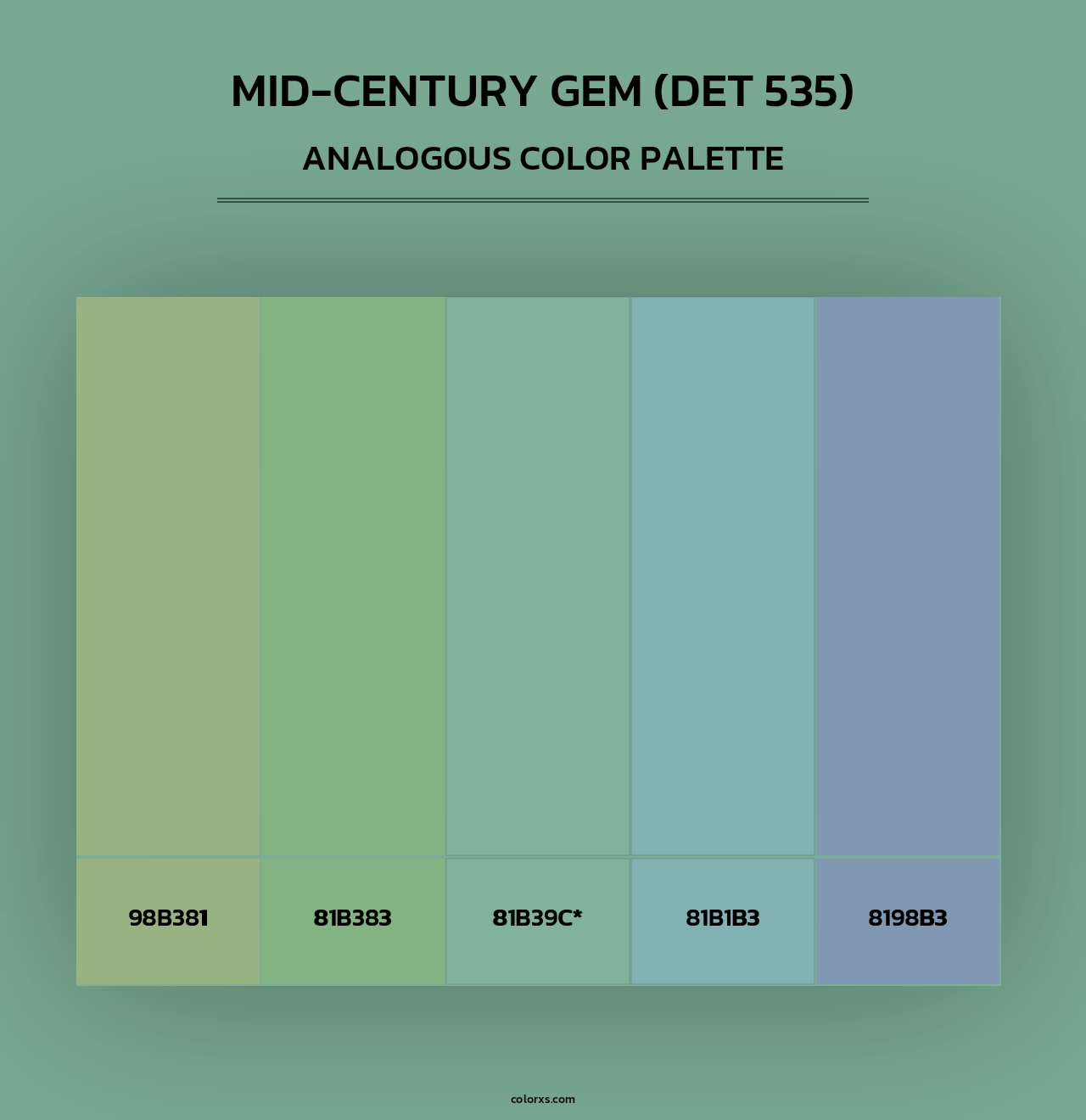 Mid-century Gem (DET 535) - Analogous Color Palette