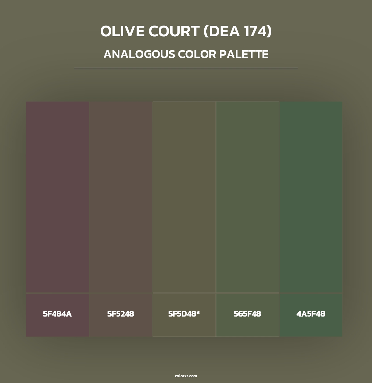 Olive Court (DEA 174) - Analogous Color Palette