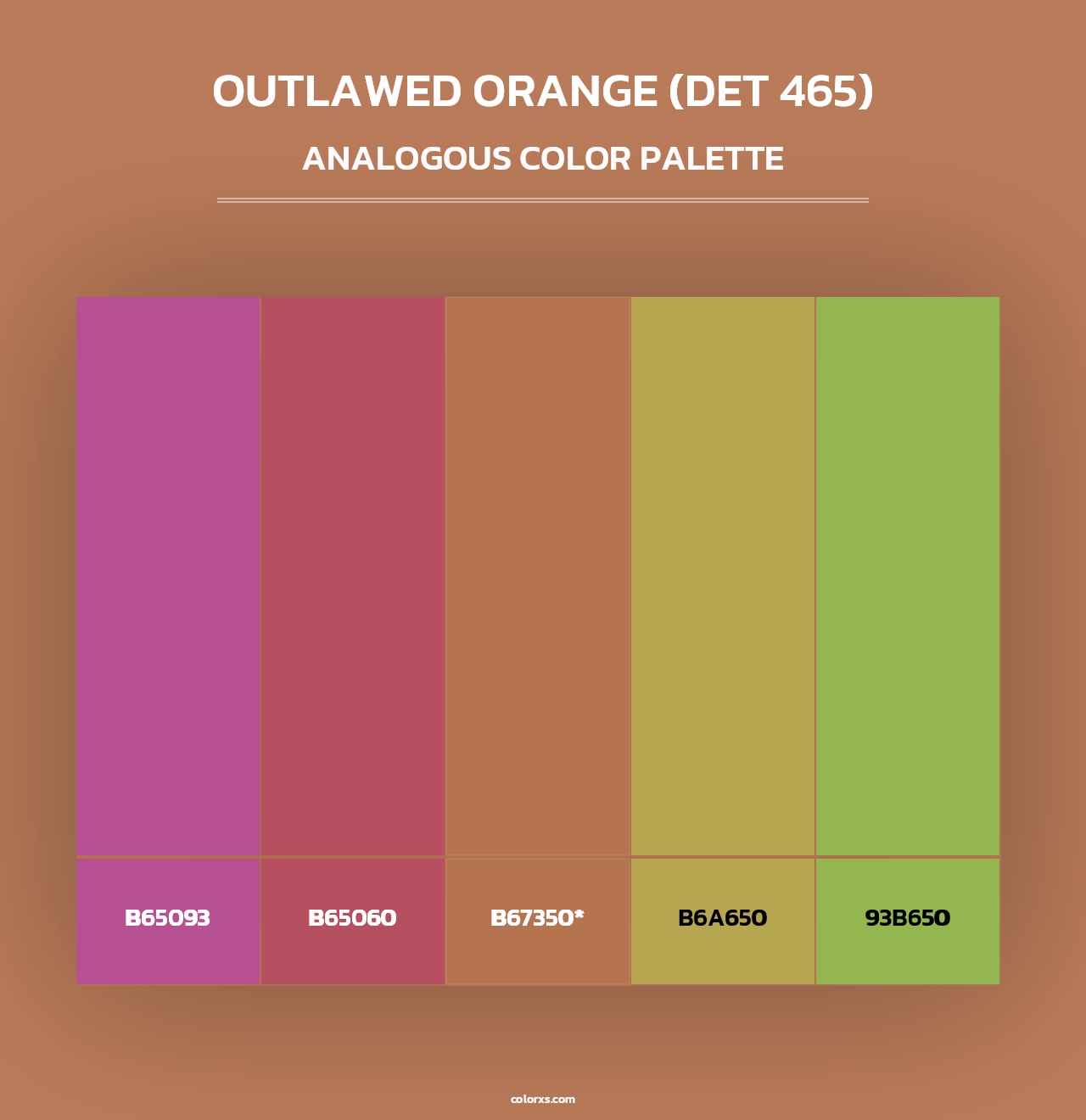 Outlawed Orange (DET 465) - Analogous Color Palette