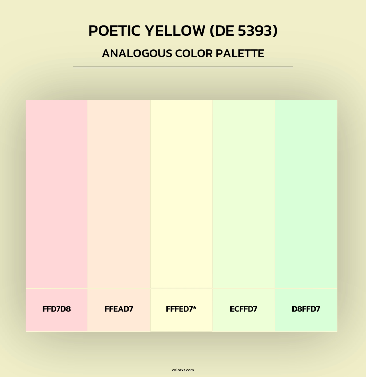 Poetic Yellow (DE 5393) - Analogous Color Palette