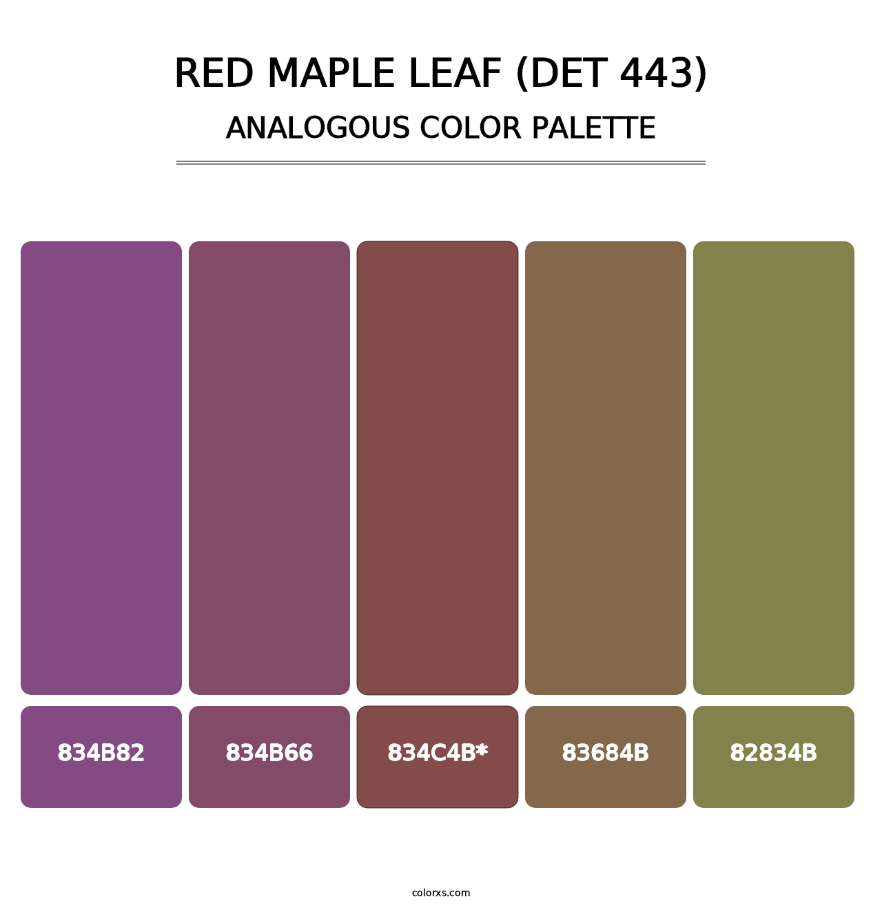 Red Maple Leaf (DET 443) - Analogous Color Palette