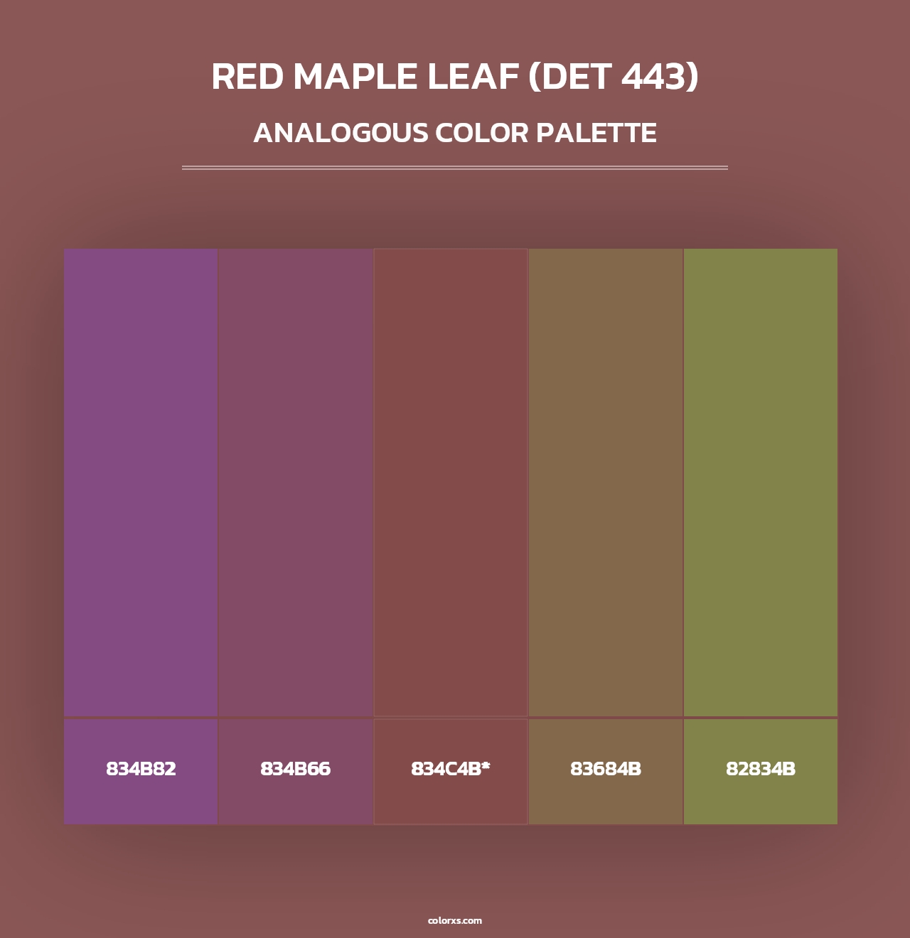 Red Maple Leaf (DET 443) - Analogous Color Palette