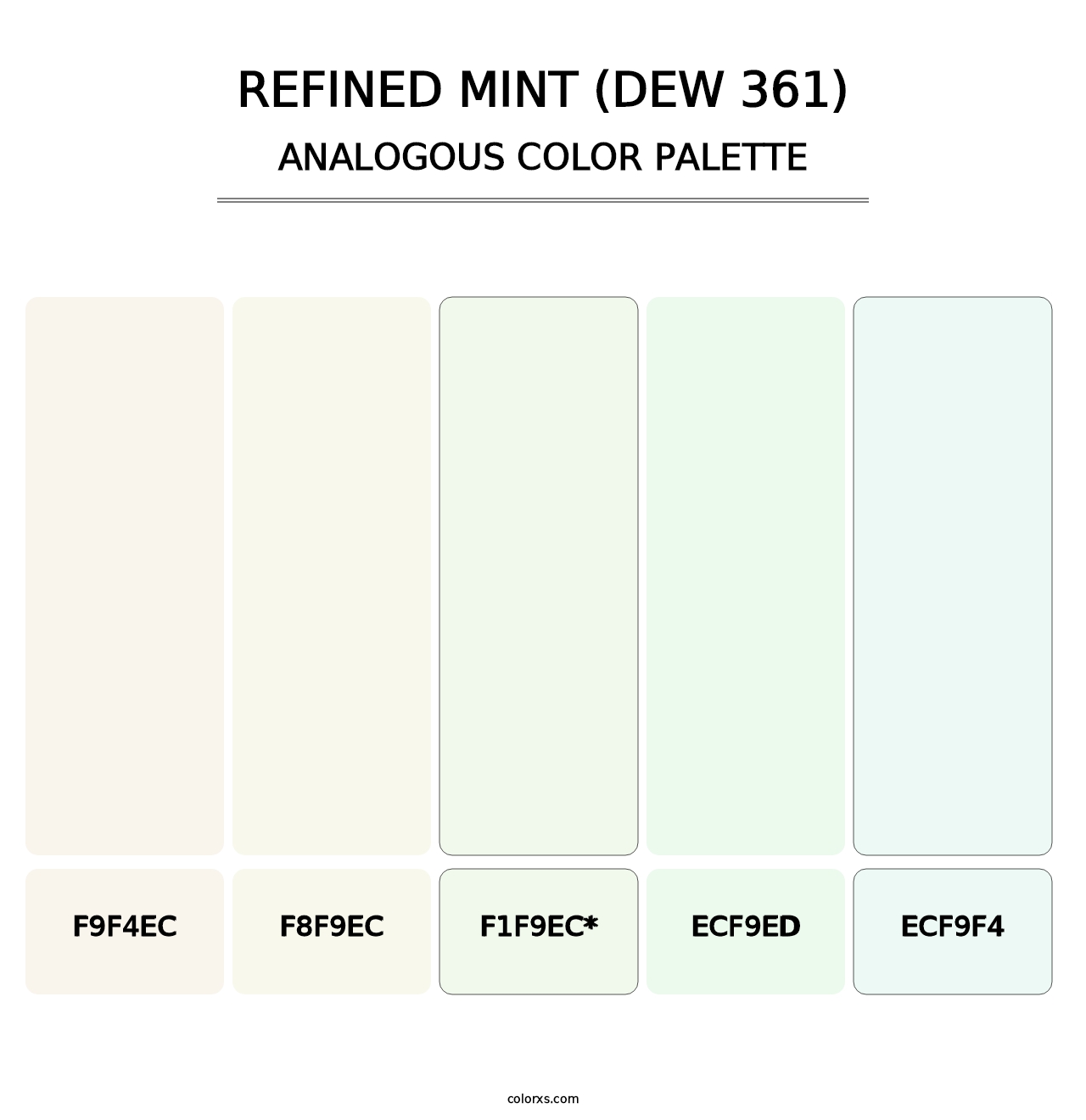 Refined Mint (DEW 361) - Analogous Color Palette