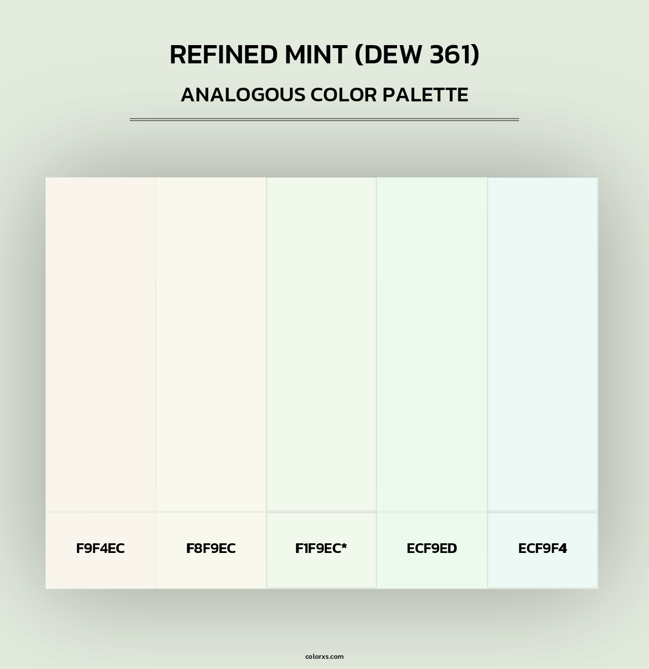 Refined Mint (DEW 361) - Analogous Color Palette
