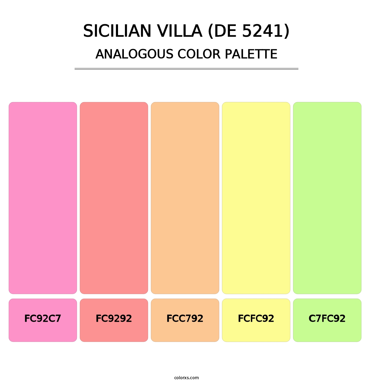Sicilian Villa (DE 5241) - Analogous Color Palette