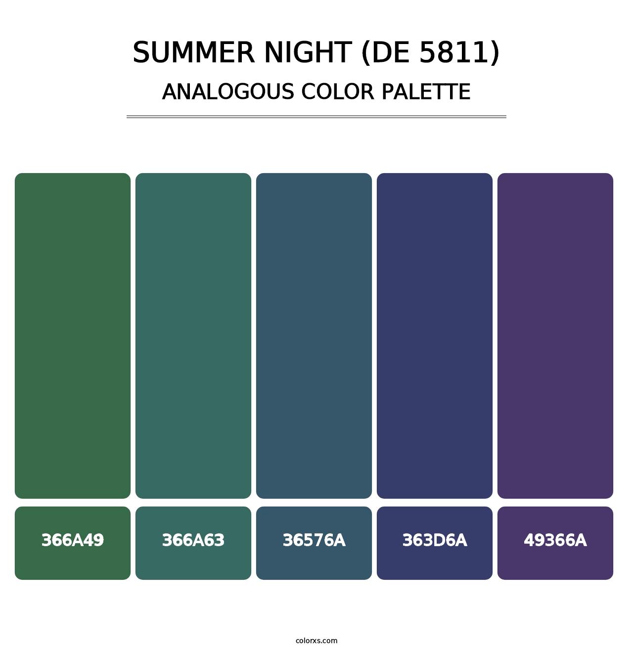 Summer Night (DE 5811) - Analogous Color Palette