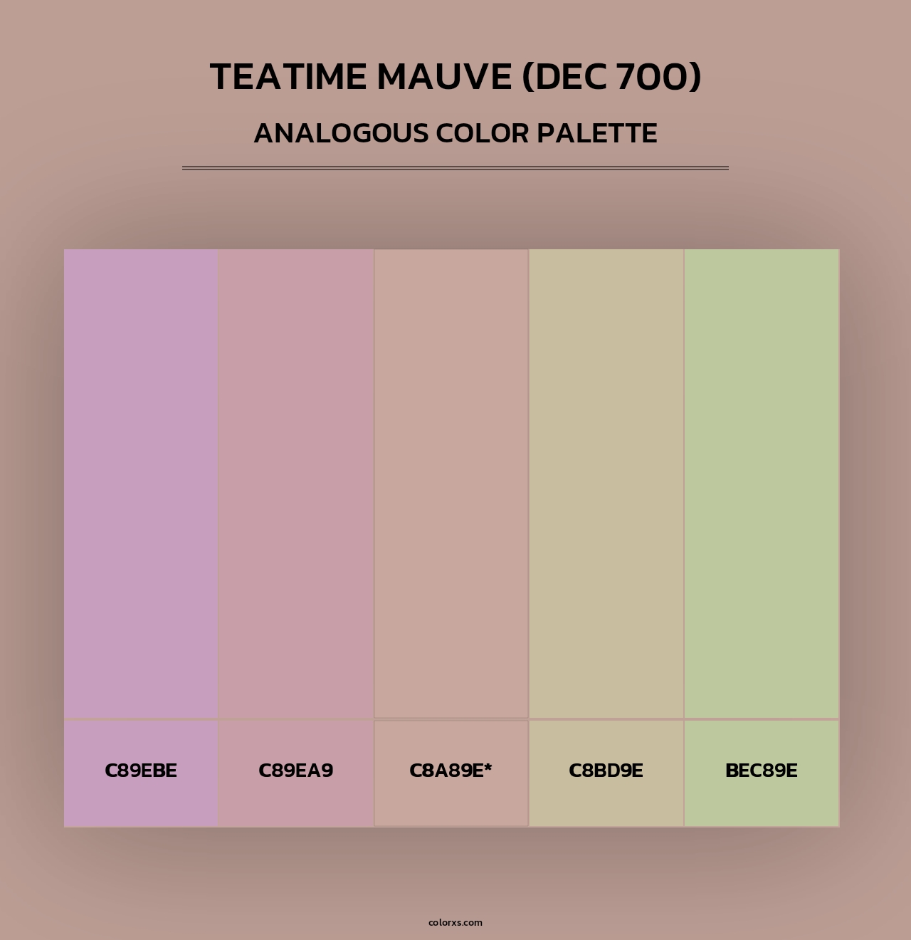 Teatime Mauve (DEC 700) - Analogous Color Palette