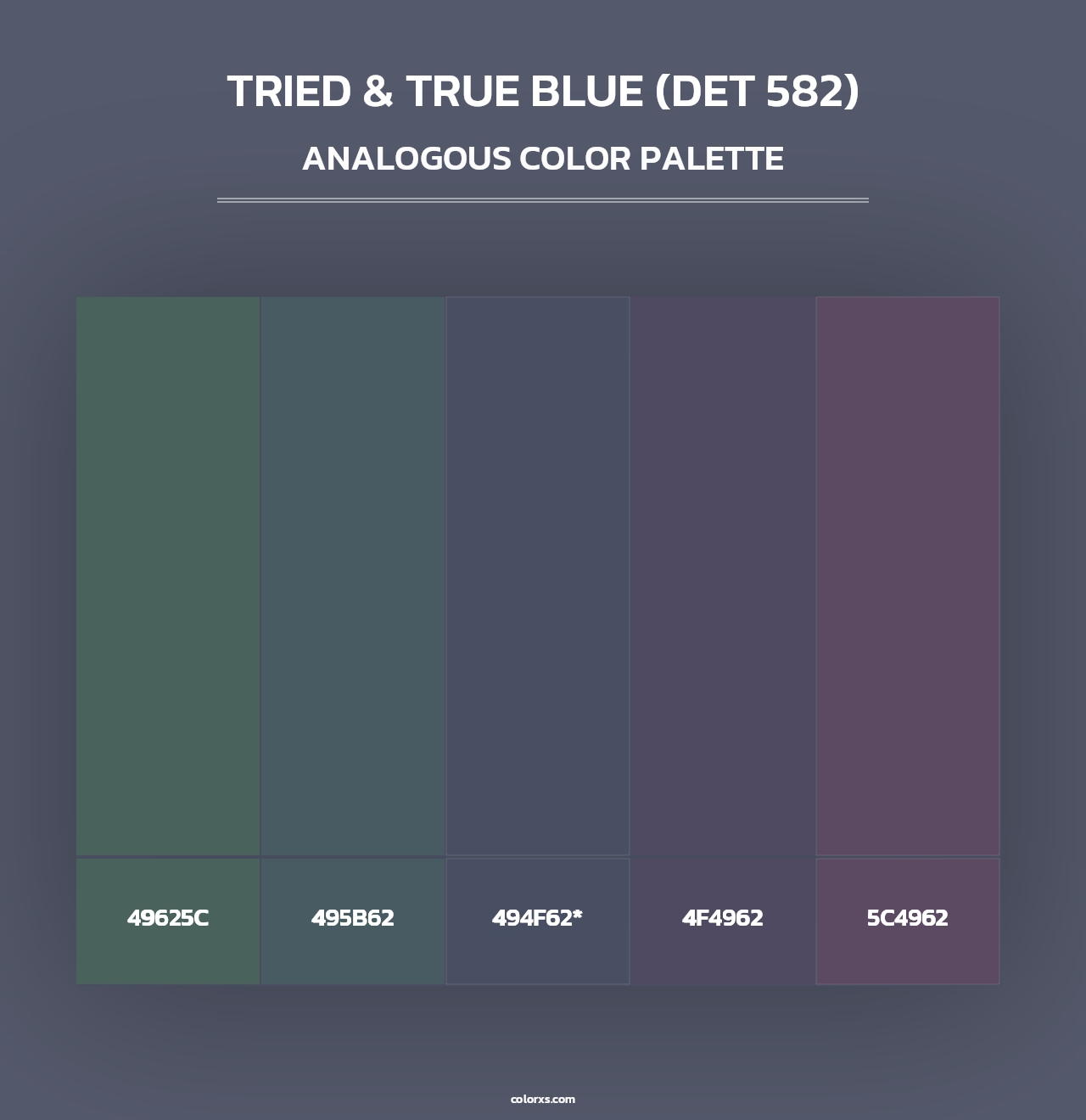 Tried & True Blue (DET 582) - Analogous Color Palette