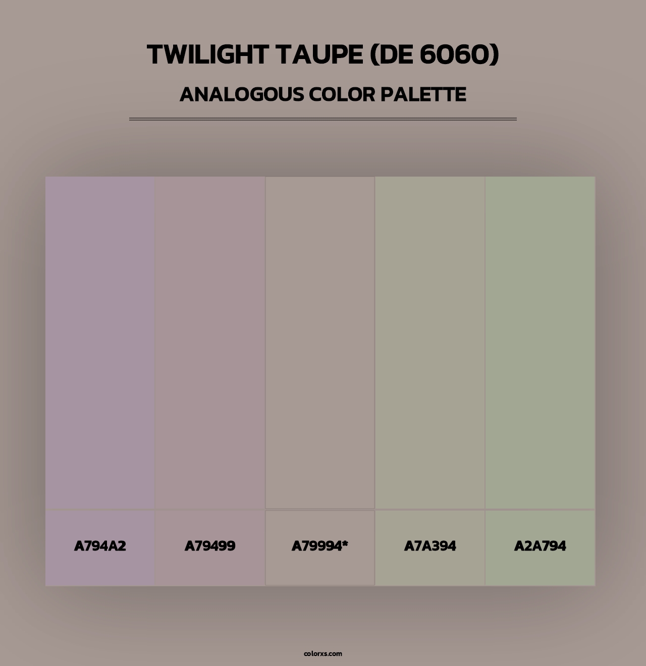 Twilight Taupe (DE 6060) - Analogous Color Palette