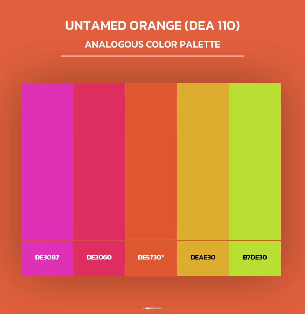 Untamed Orange (DEA 110) - Analogous Color Palette
