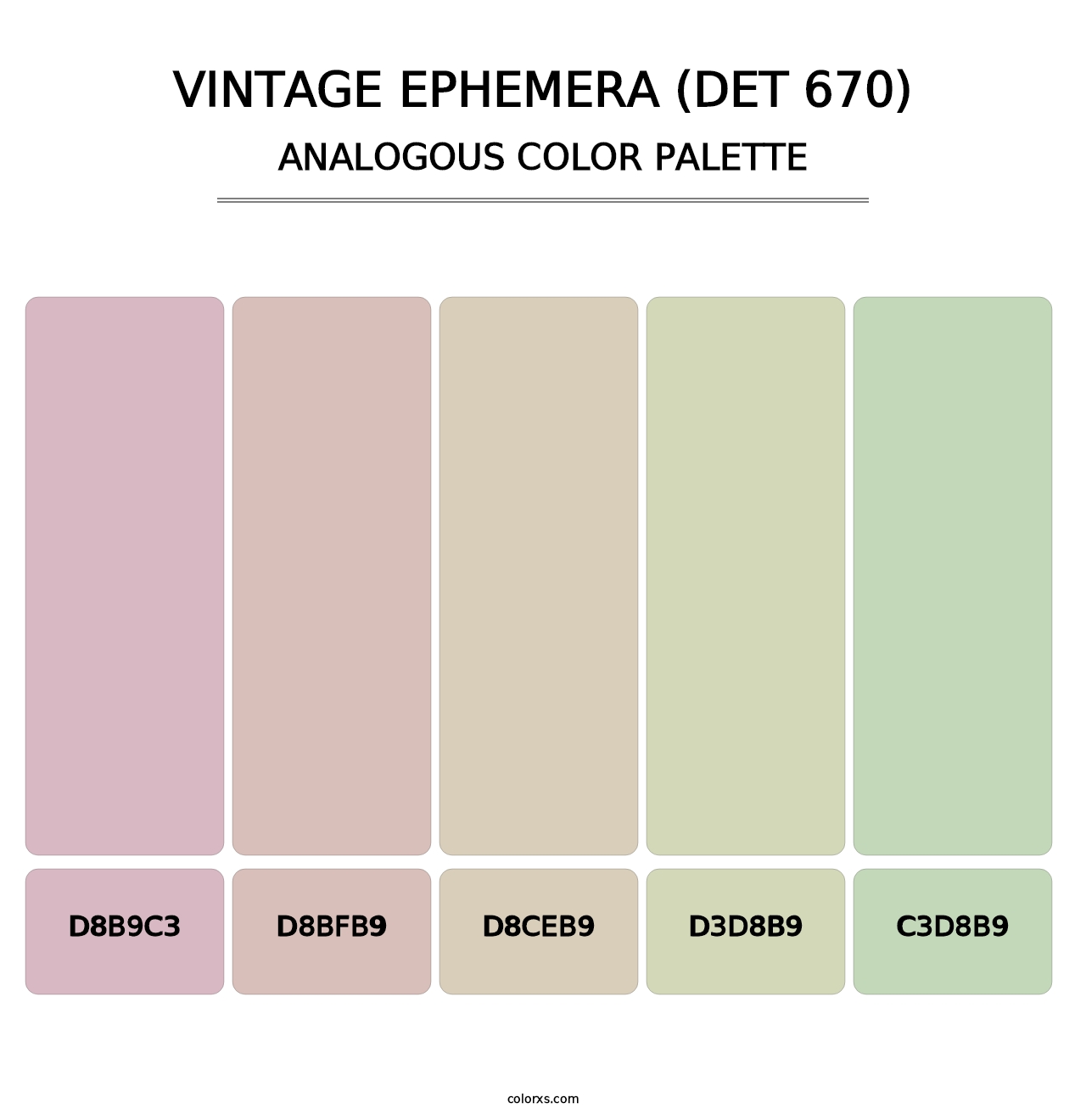 Vintage Ephemera (DET 670) - Analogous Color Palette