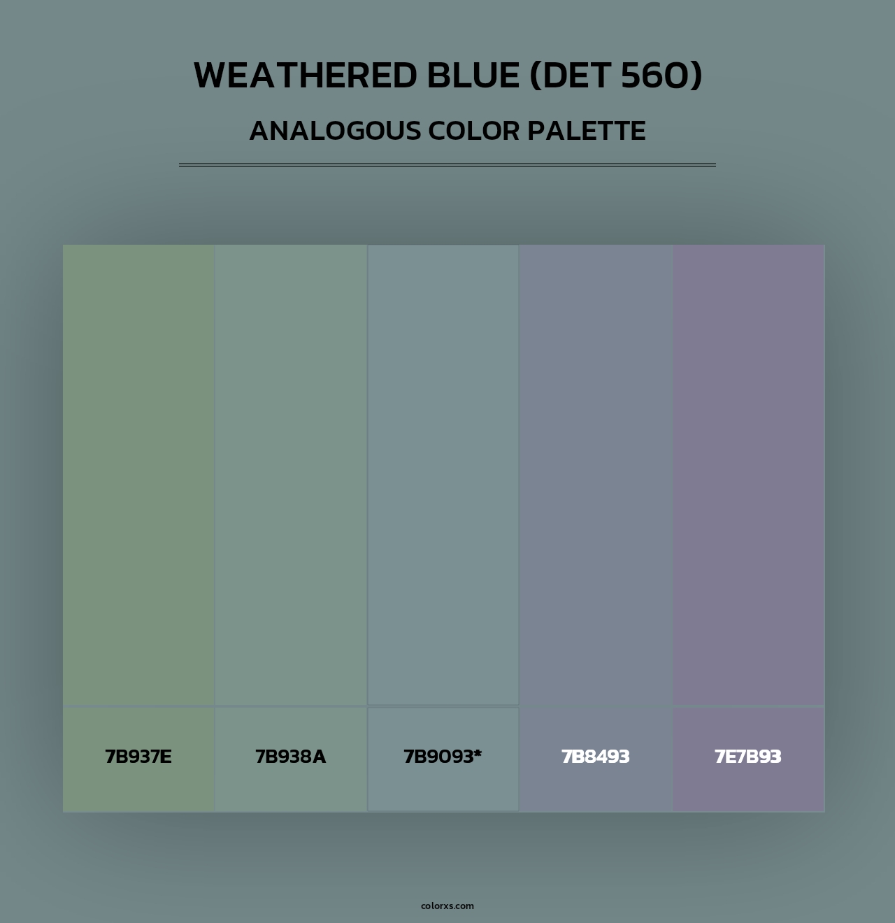 Weathered Blue (DET 560) - Analogous Color Palette