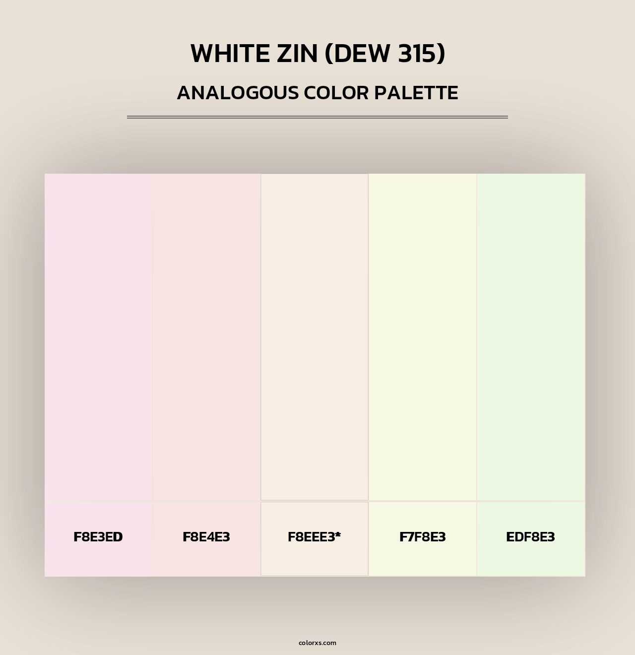 White Zin (DEW 315) - Analogous Color Palette