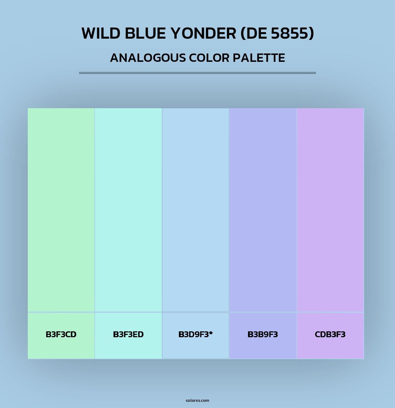 Wild Blue Yonder (DE 5855) - Analogous Color Palette