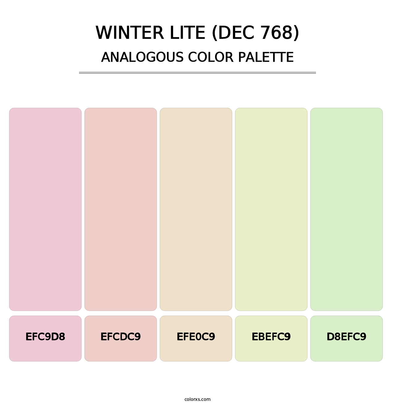 Winter Lite (DEC 768) - Analogous Color Palette