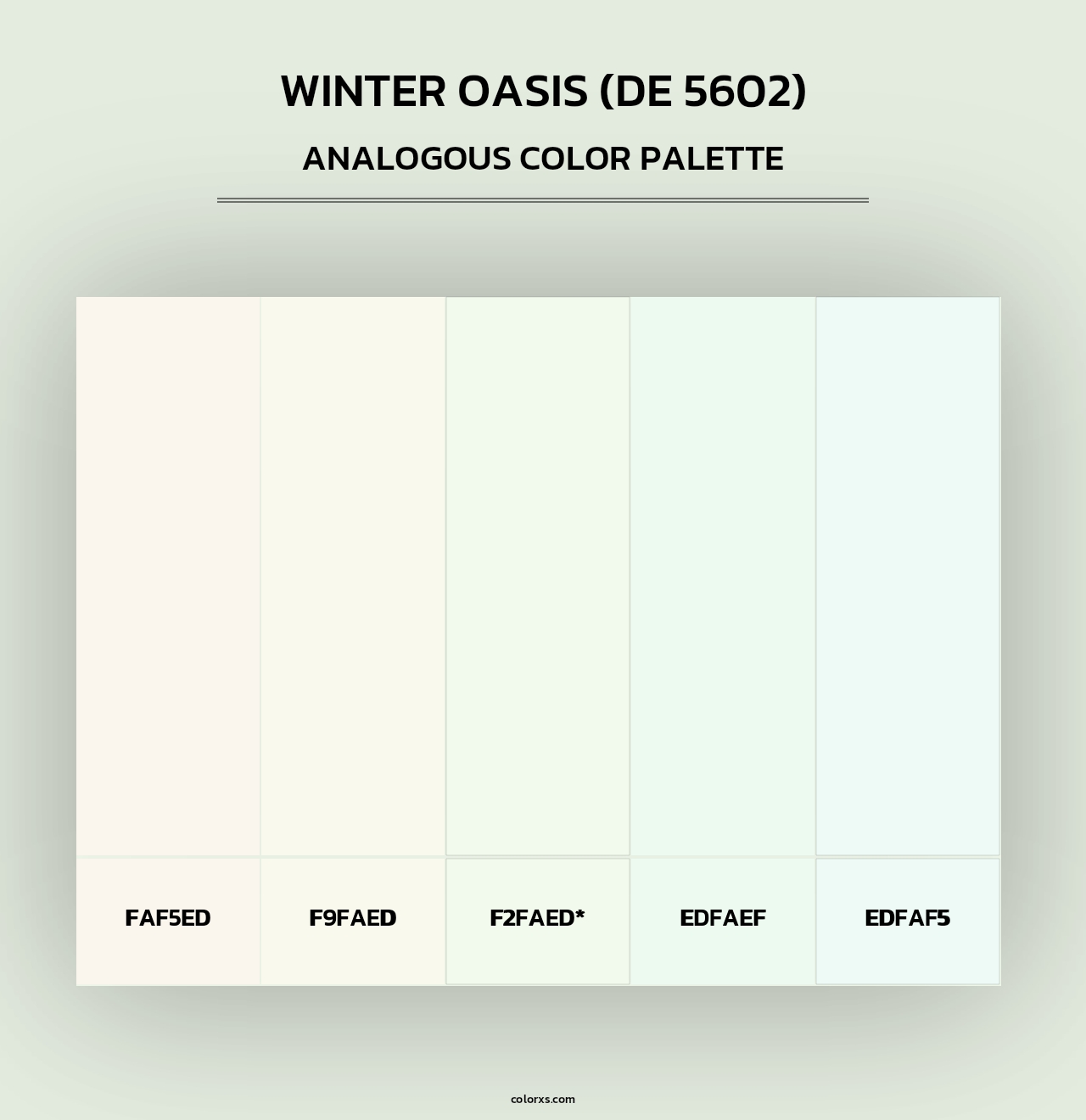 Winter Oasis (DE 5602) - Analogous Color Palette