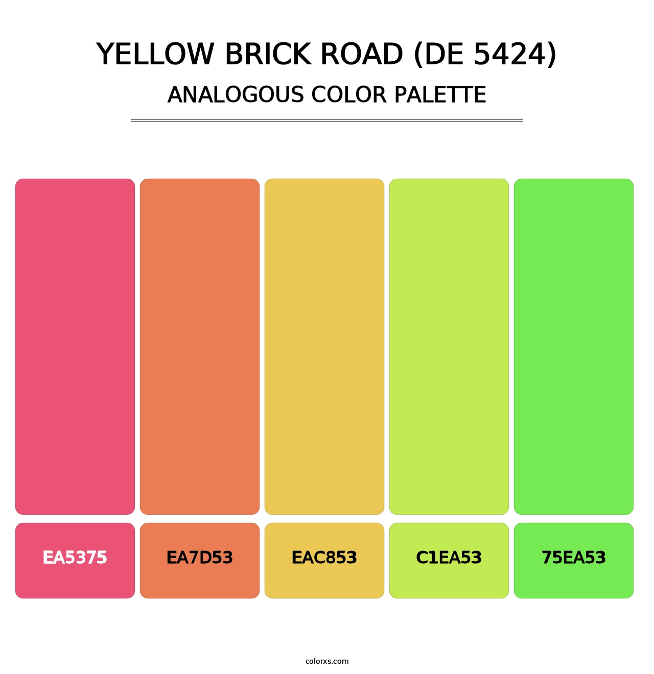 Yellow Brick Road (DE 5424) - Analogous Color Palette