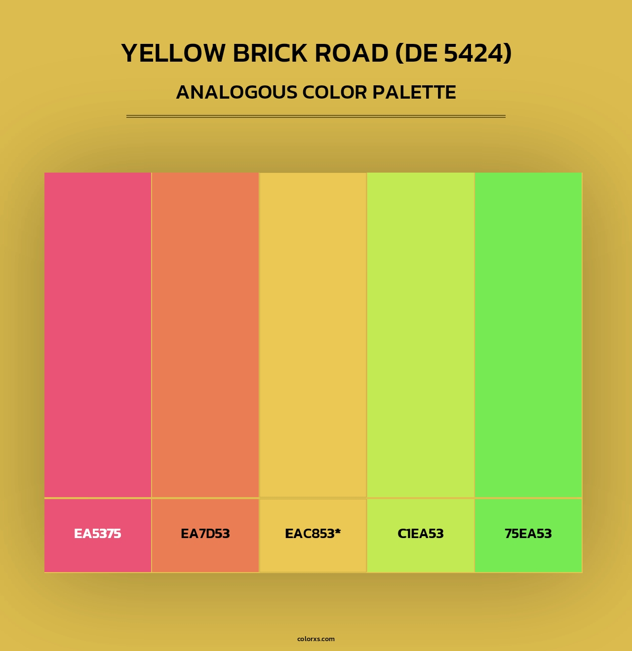 Yellow Brick Road (DE 5424) - Analogous Color Palette