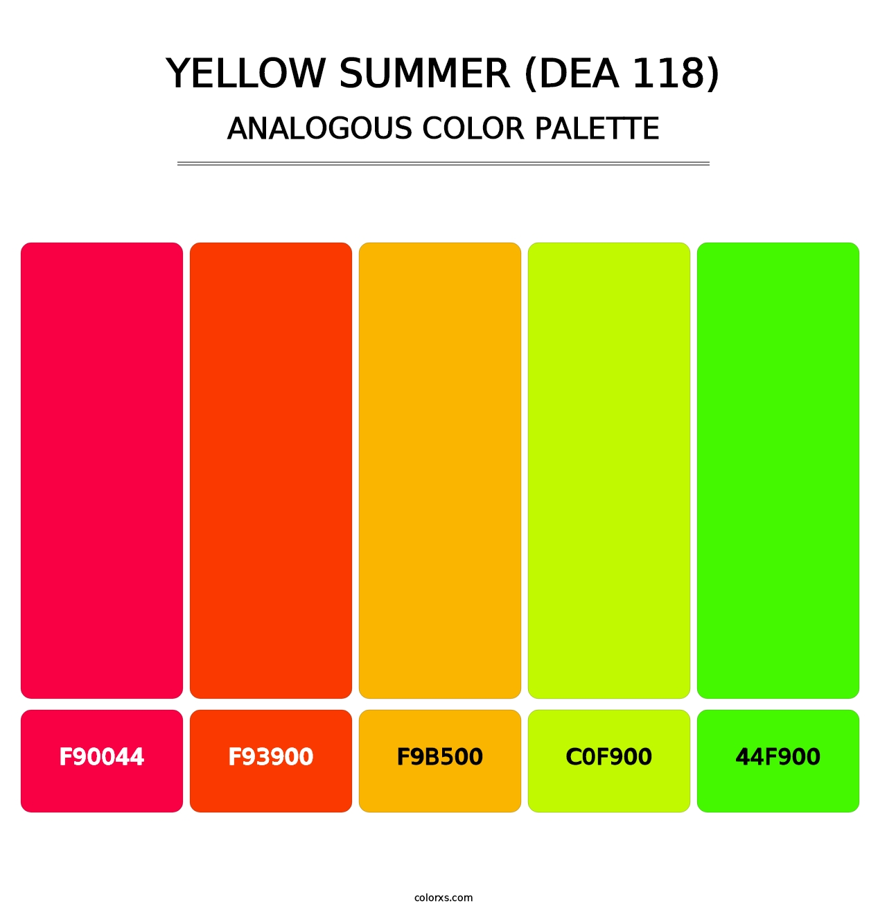 Yellow Summer (DEA 118) - Analogous Color Palette
