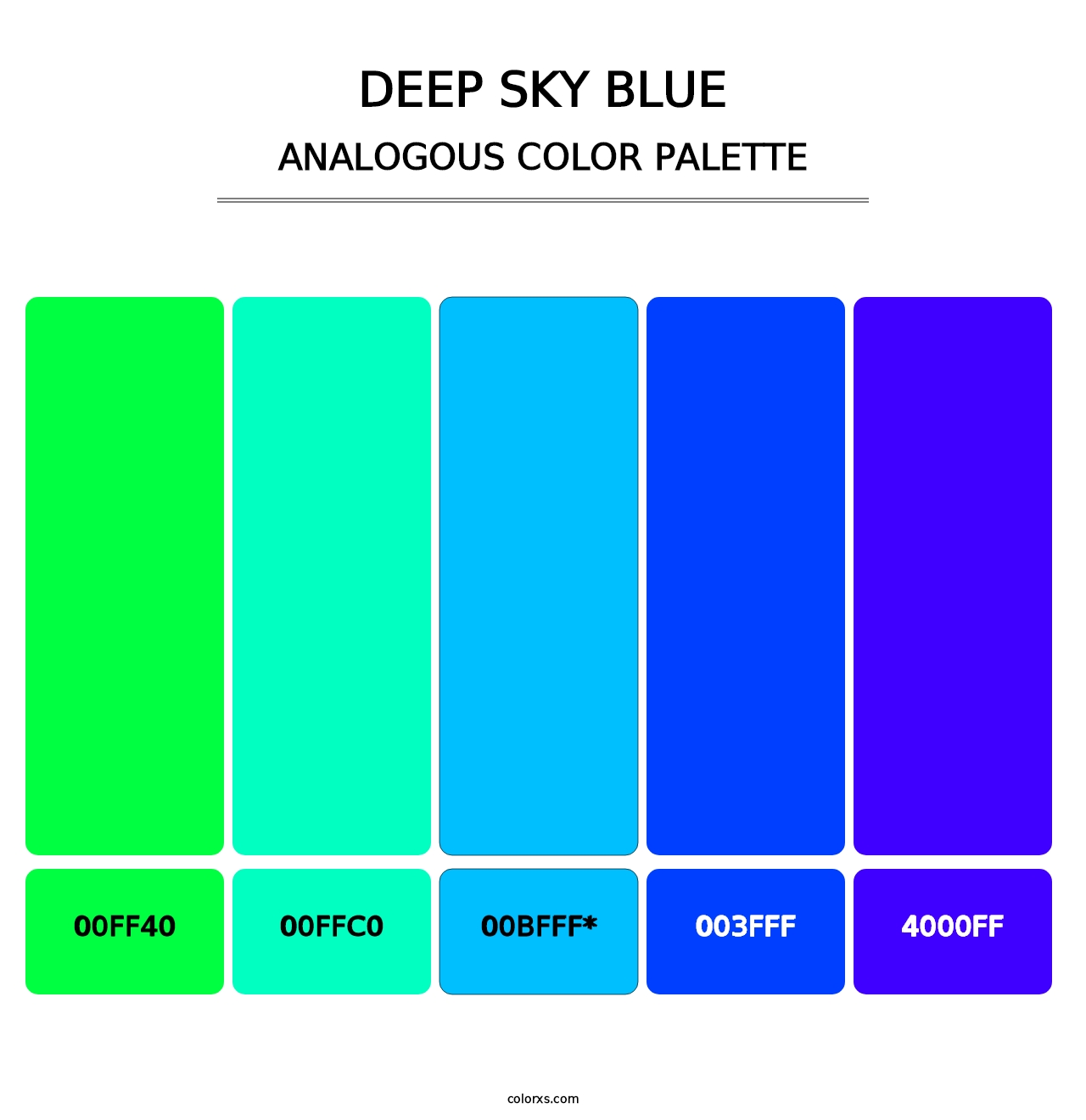 Deep Sky Blue - Analogous Color Palette