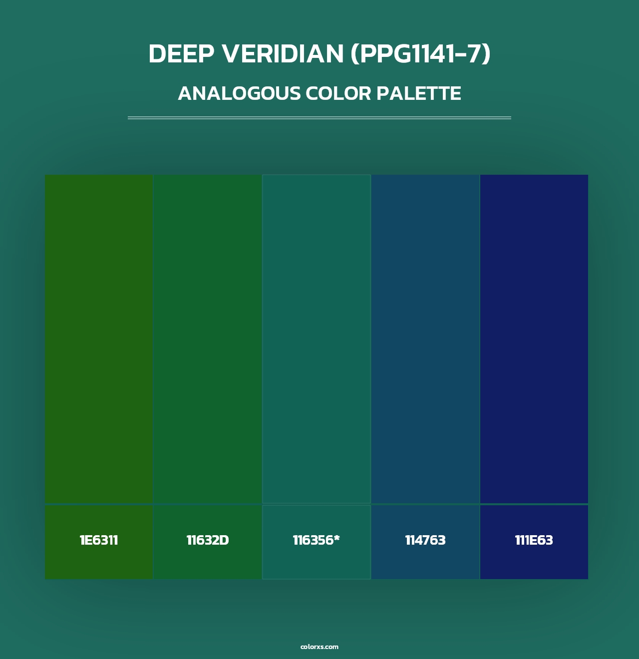 Deep Veridian (PPG1141-7) - Analogous Color Palette
