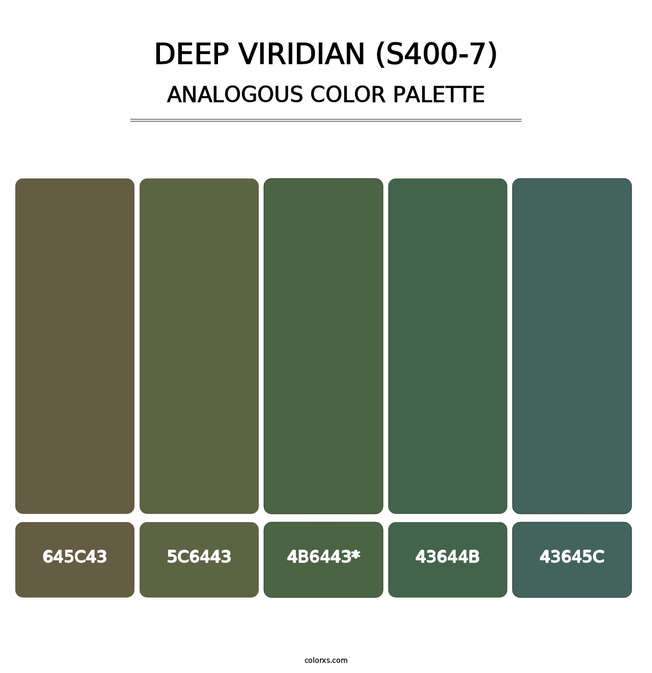 Deep Viridian (S400-7) - Analogous Color Palette