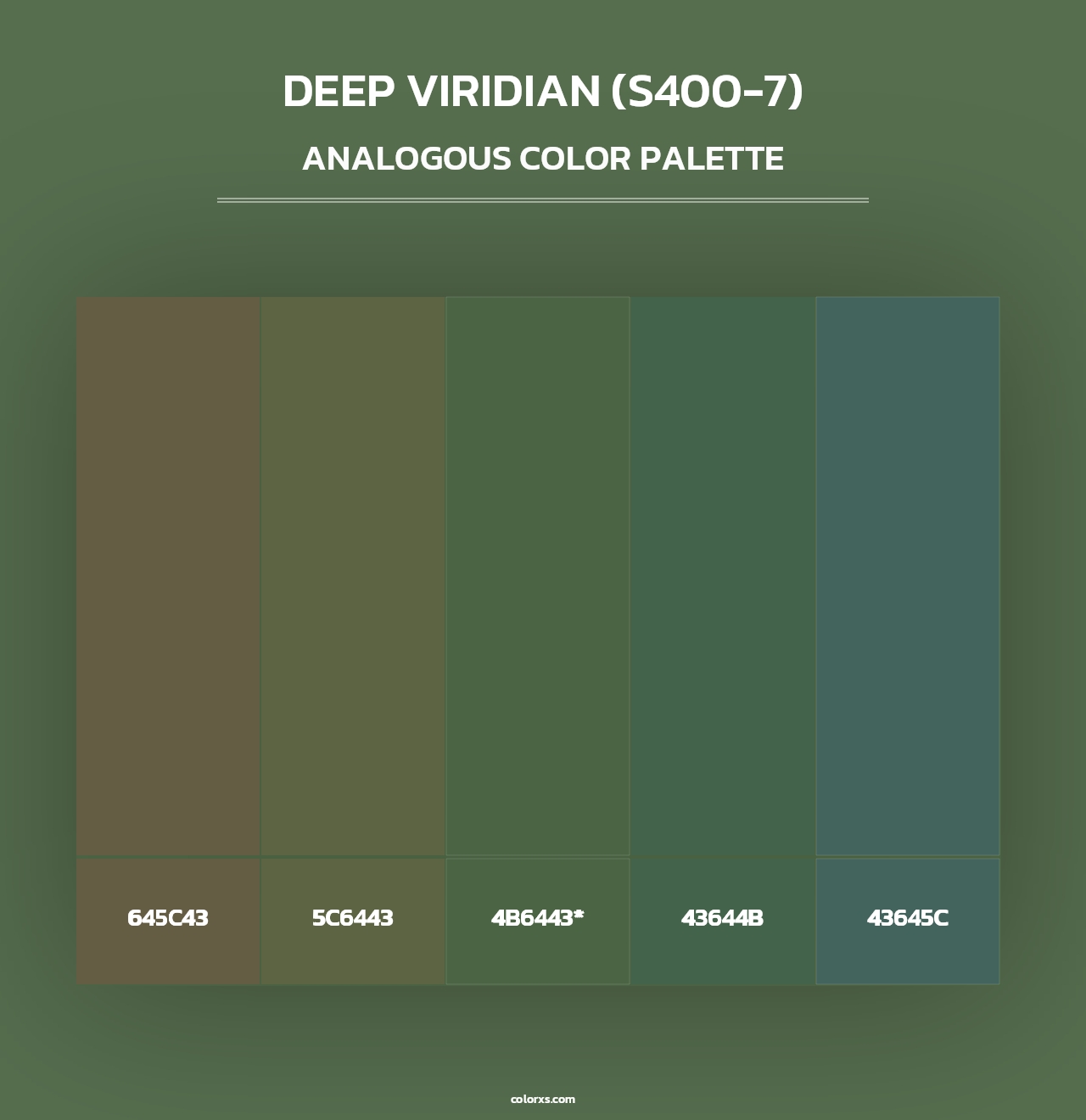 Deep Viridian (S400-7) - Analogous Color Palette
