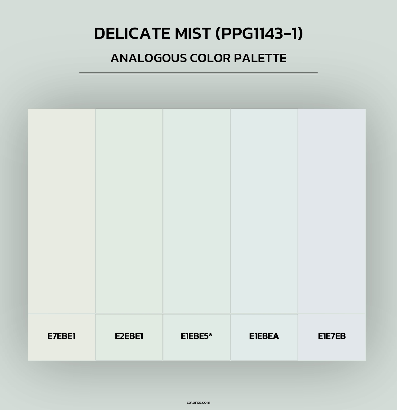 Delicate Mist (PPG1143-1) - Analogous Color Palette