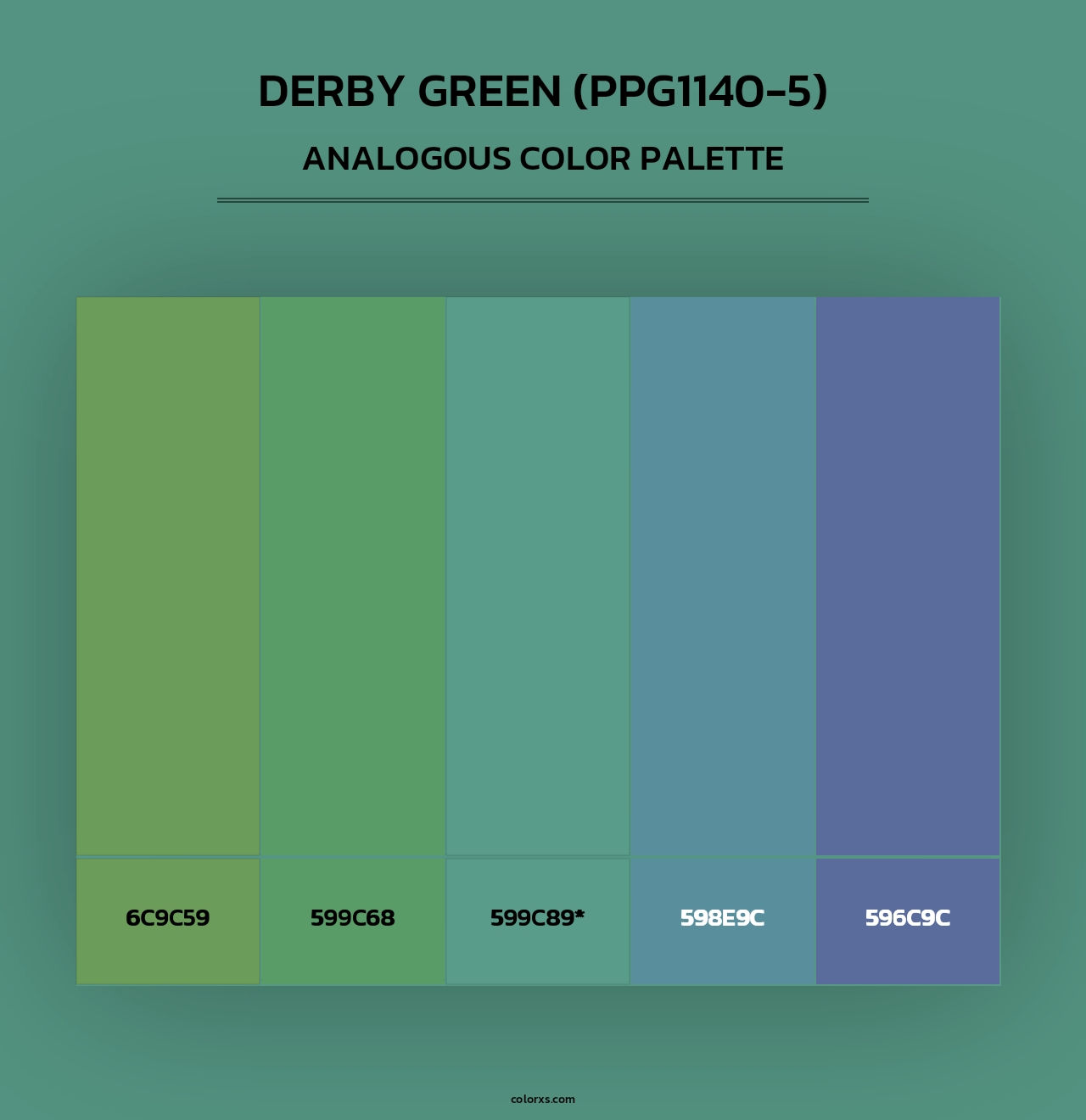 Derby Green (PPG1140-5) - Analogous Color Palette