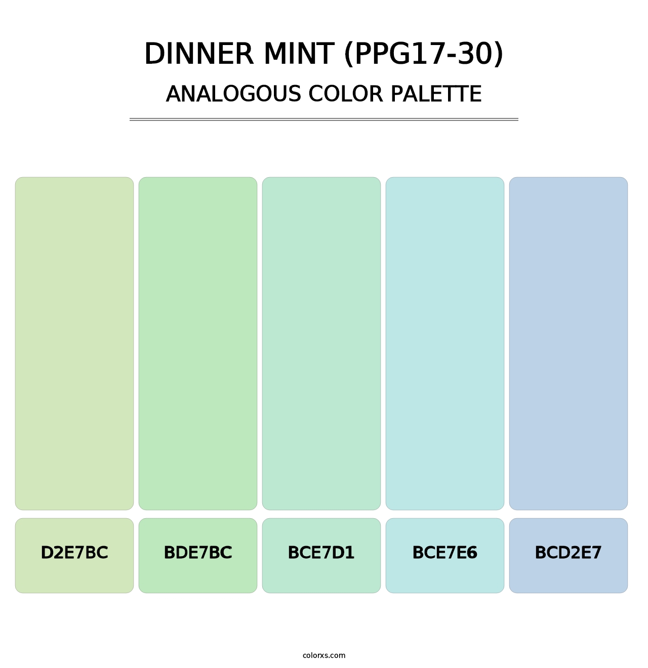 Dinner Mint (PPG17-30) - Analogous Color Palette