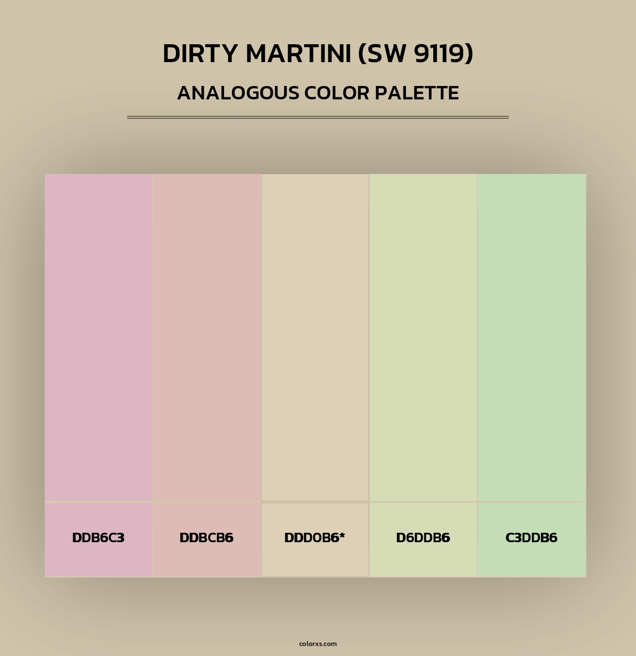 Dirty Martini (SW 9119) - Analogous Color Palette