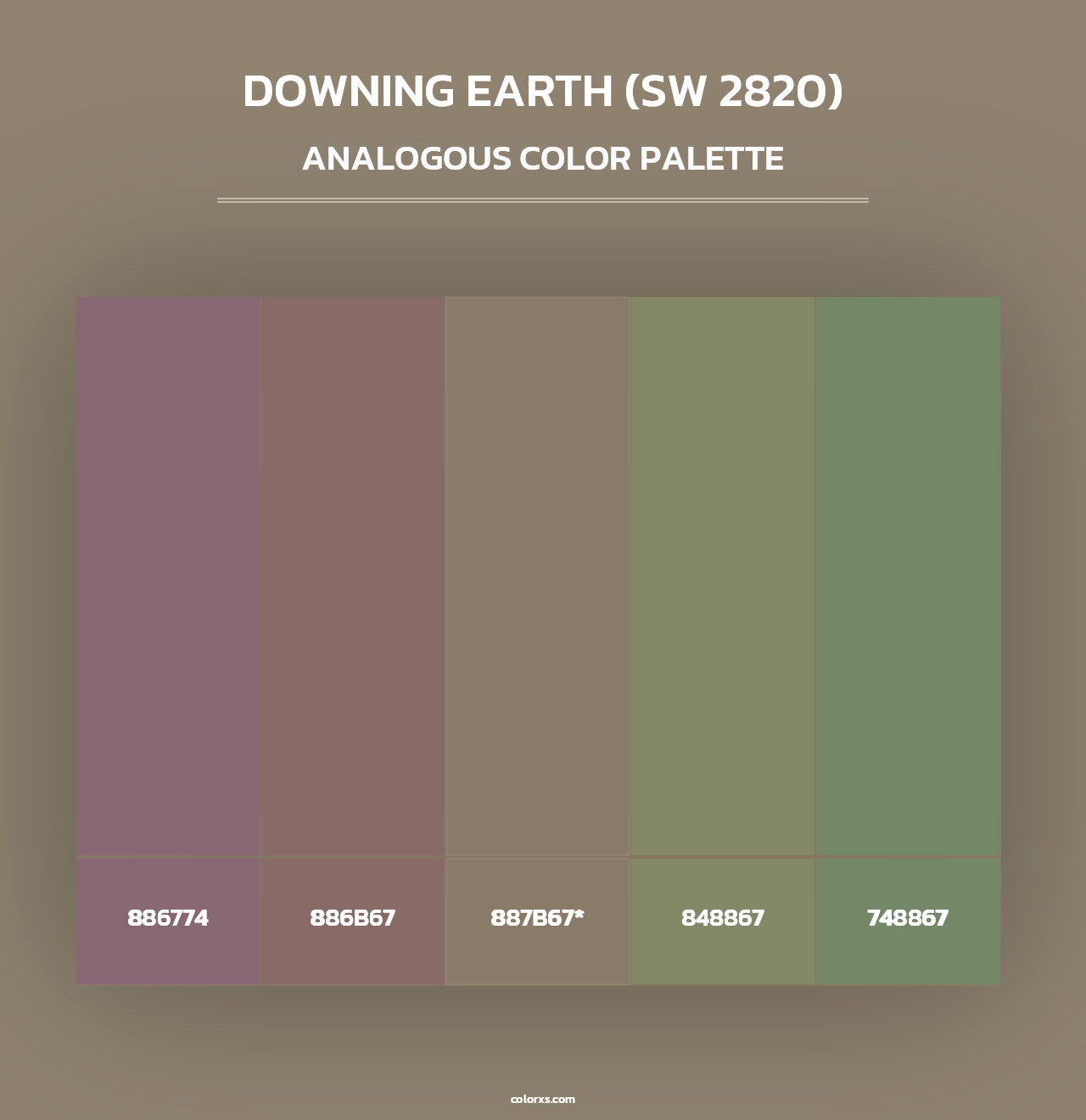 Downing Earth (SW 2820) - Analogous Color Palette