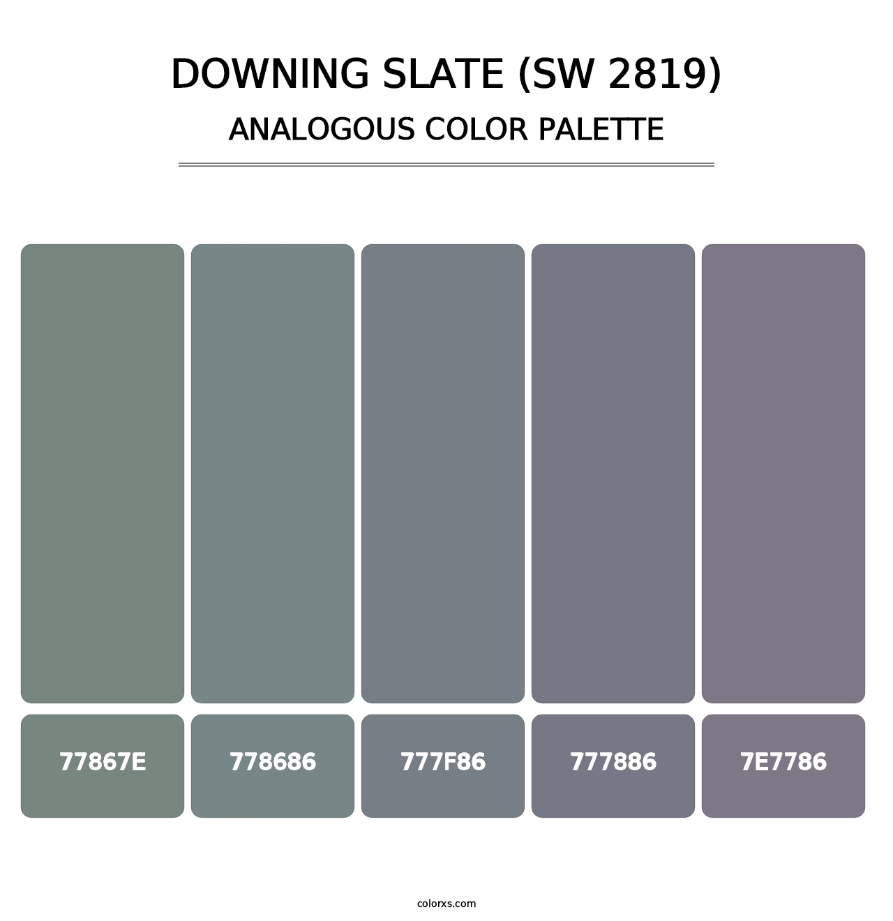 Downing Slate (SW 2819) - Analogous Color Palette
