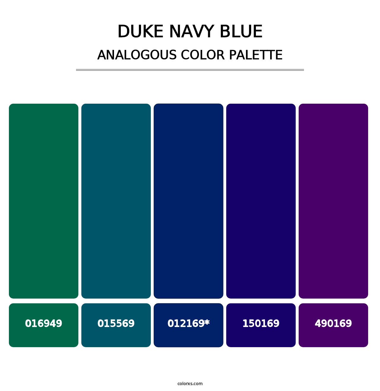 Duke Navy Blue - Analogous Color Palette