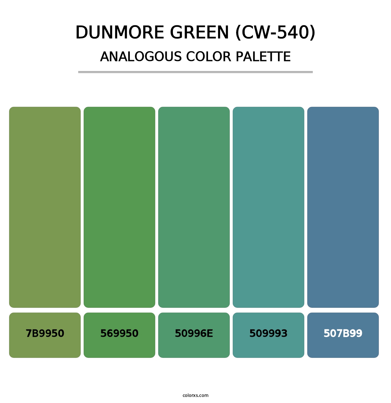 Dunmore Green (CW-540) - Analogous Color Palette