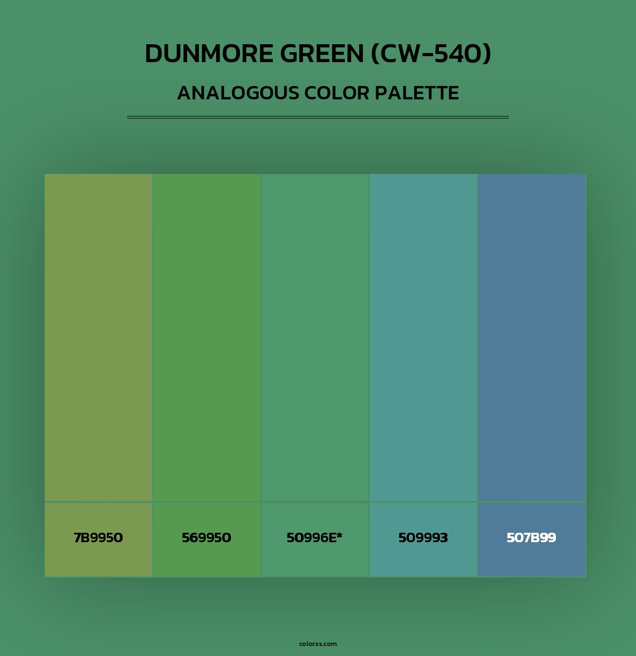 Dunmore Green (CW-540) - Analogous Color Palette