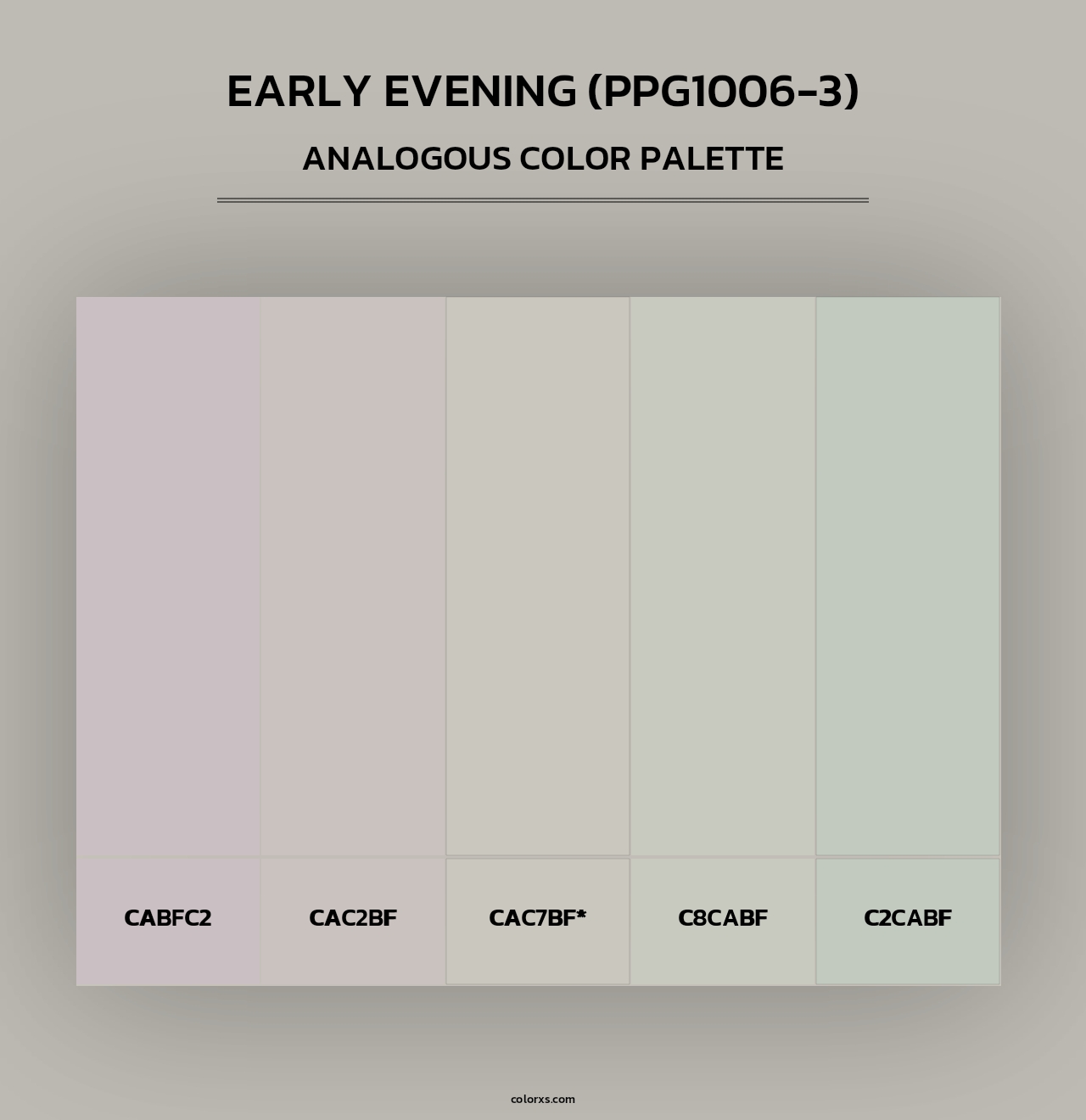 Early Evening (PPG1006-3) - Analogous Color Palette