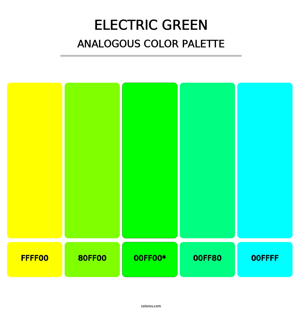 Electric Green - Analogous Color Palette