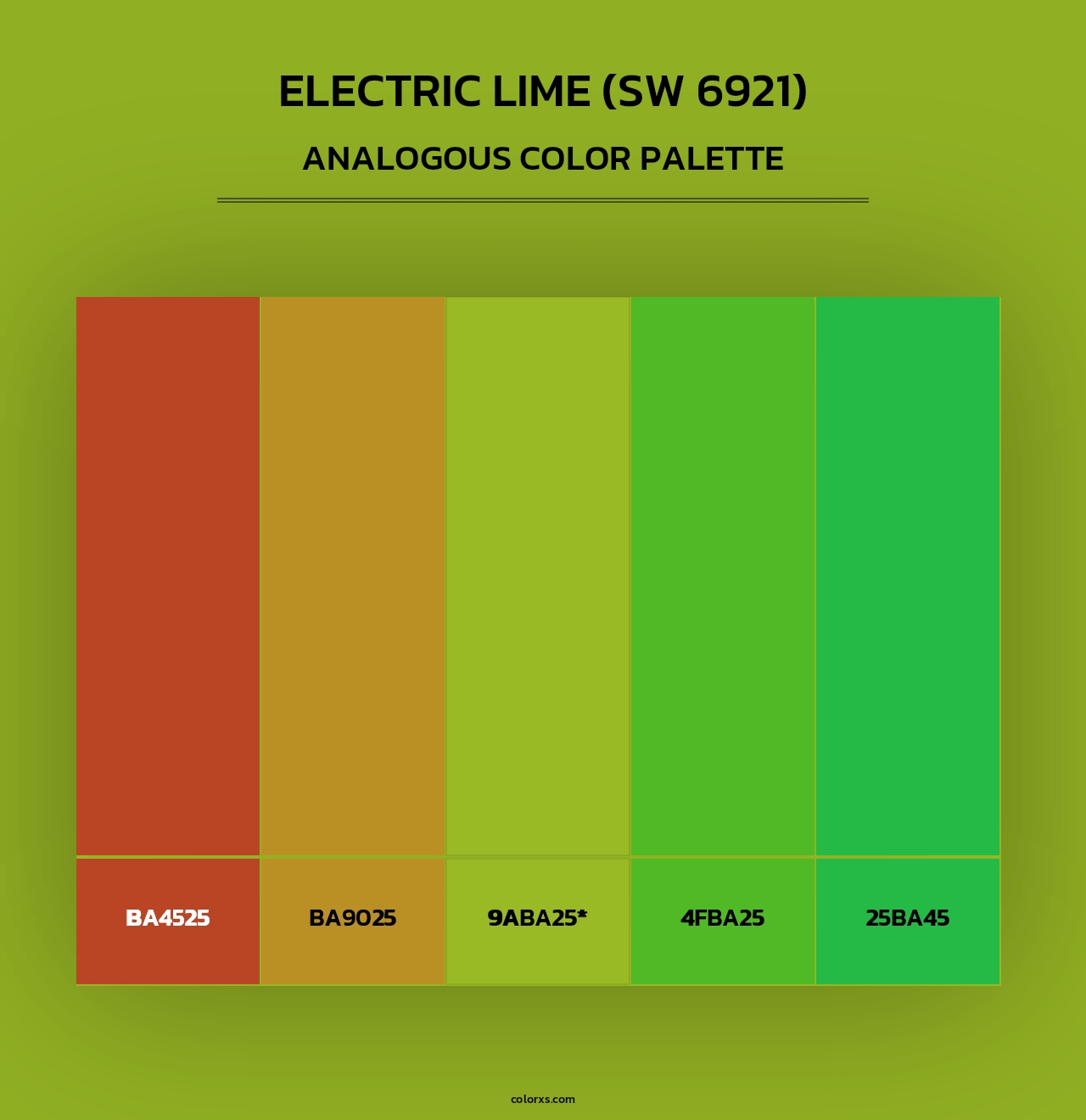 Electric Lime (SW 6921) - Analogous Color Palette