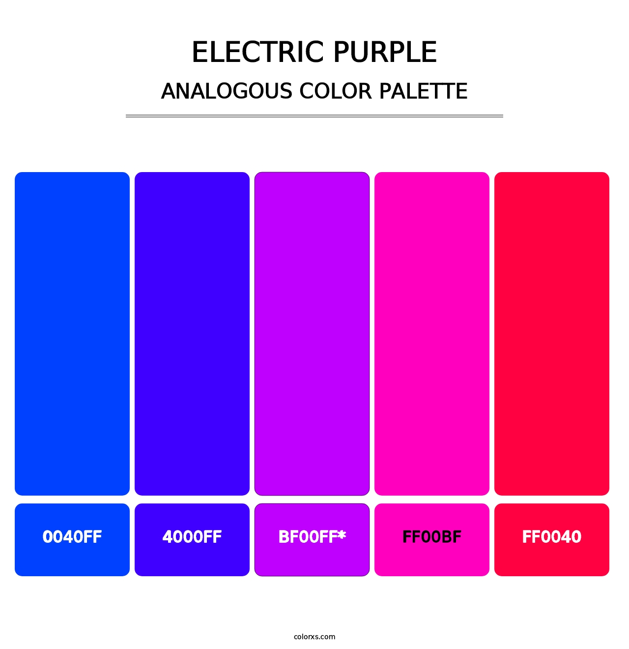 Electric Purple - Analogous Color Palette