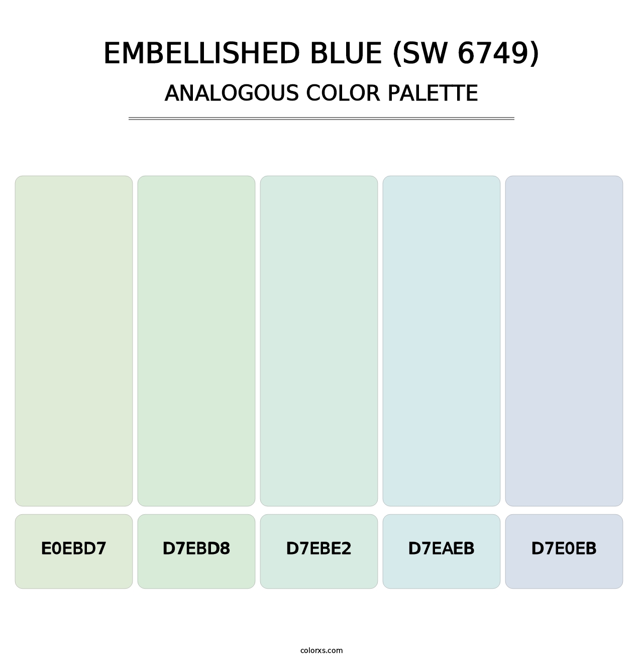 Embellished Blue (SW 6749) - Analogous Color Palette