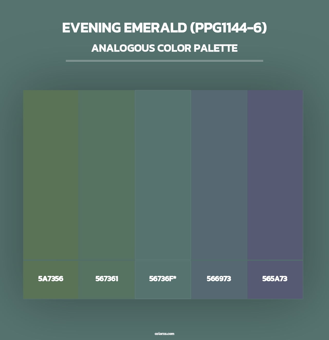 Evening Emerald (PPG1144-6) - Analogous Color Palette