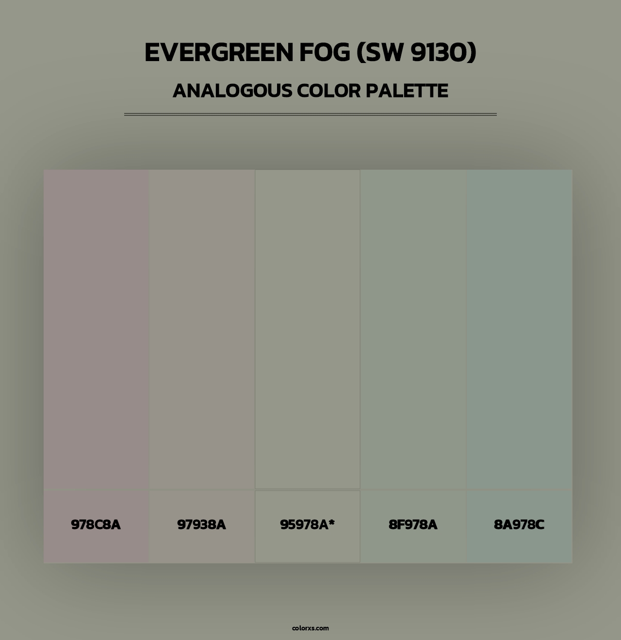 Evergreen Fog (SW 9130) - Analogous Color Palette