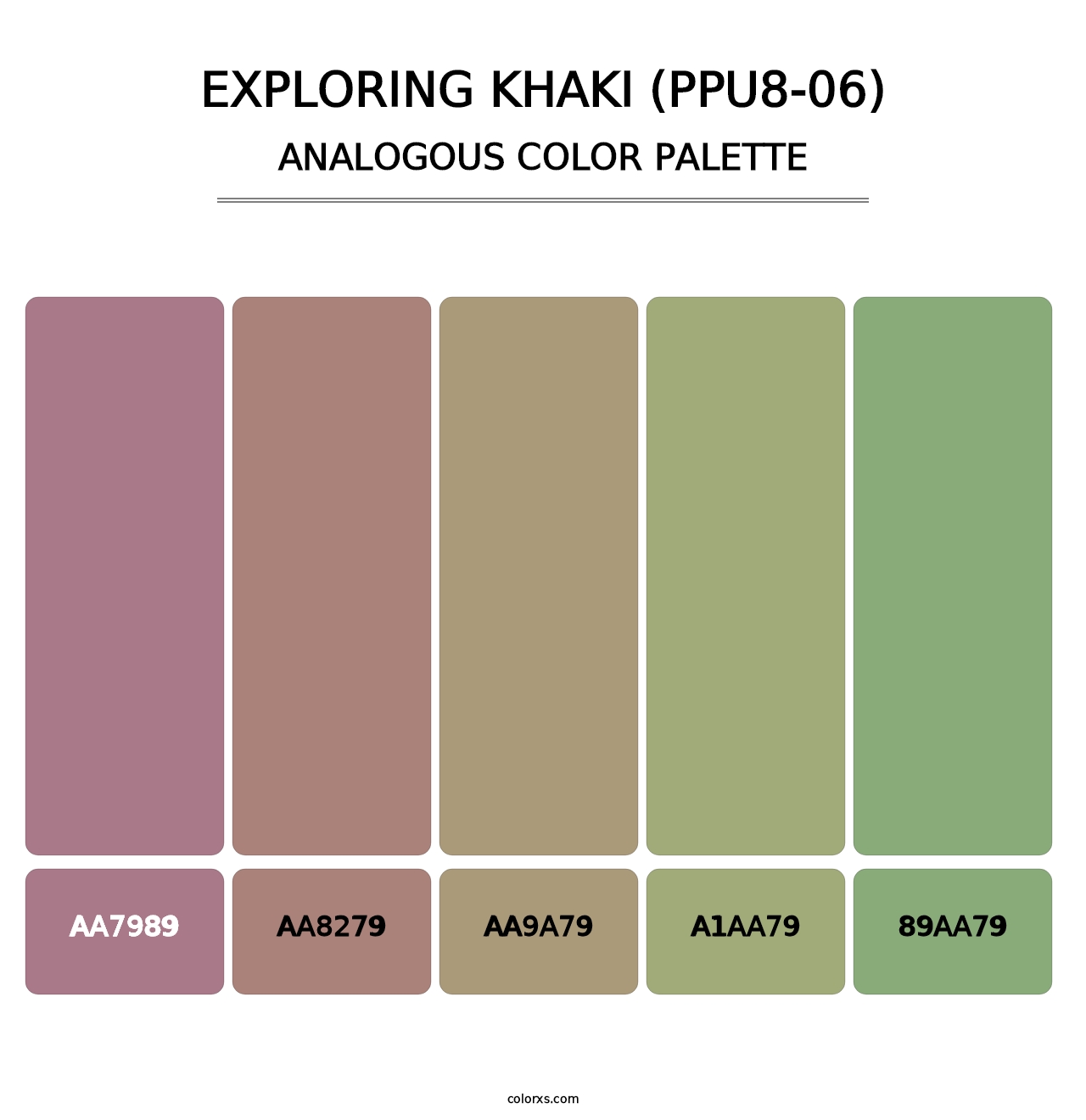 Exploring Khaki (PPU8-06) - Analogous Color Palette