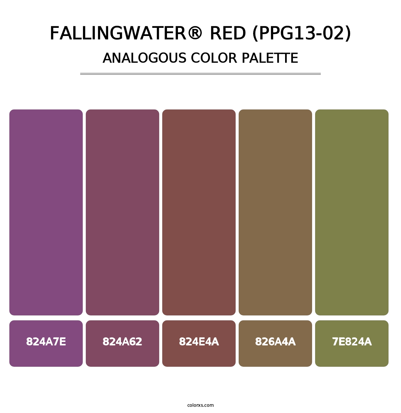 Fallingwater® Red (PPG13-02) - Analogous Color Palette