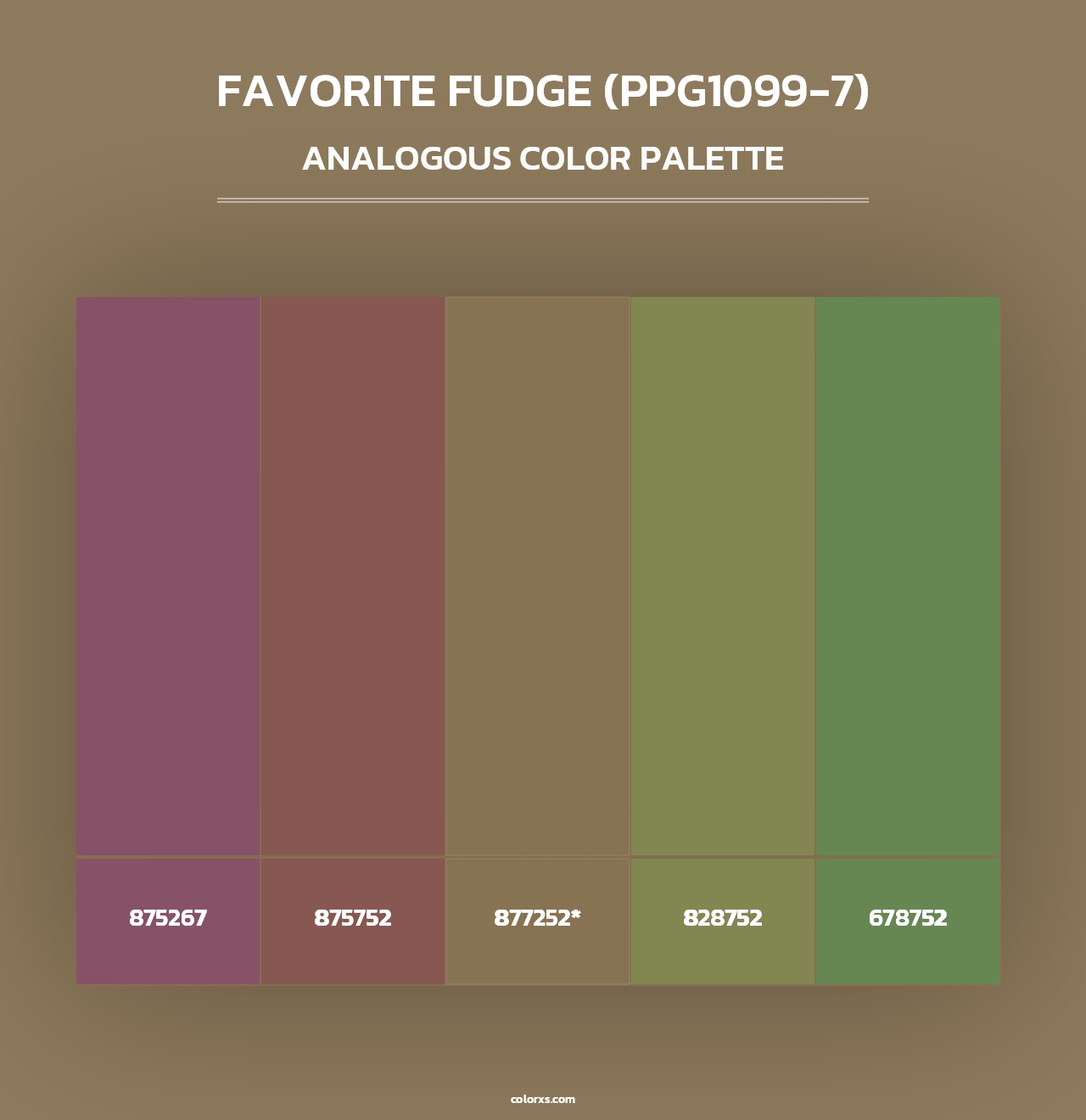 Favorite Fudge (PPG1099-7) - Analogous Color Palette