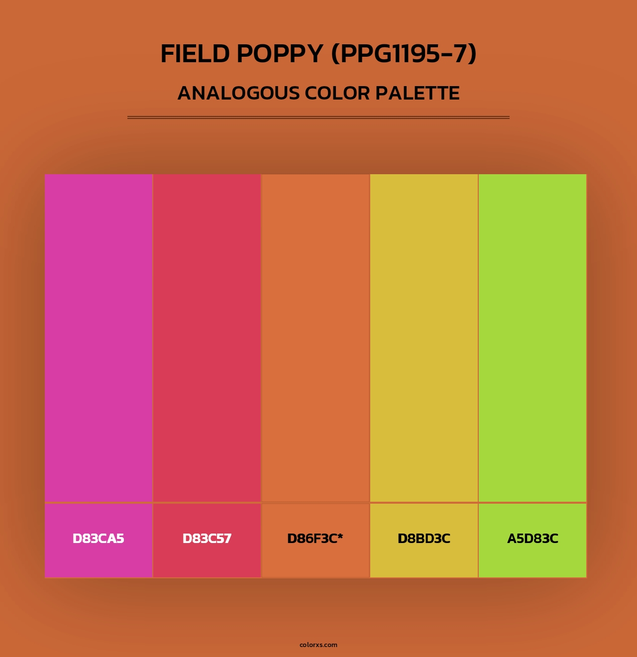 Field Poppy (PPG1195-7) - Analogous Color Palette