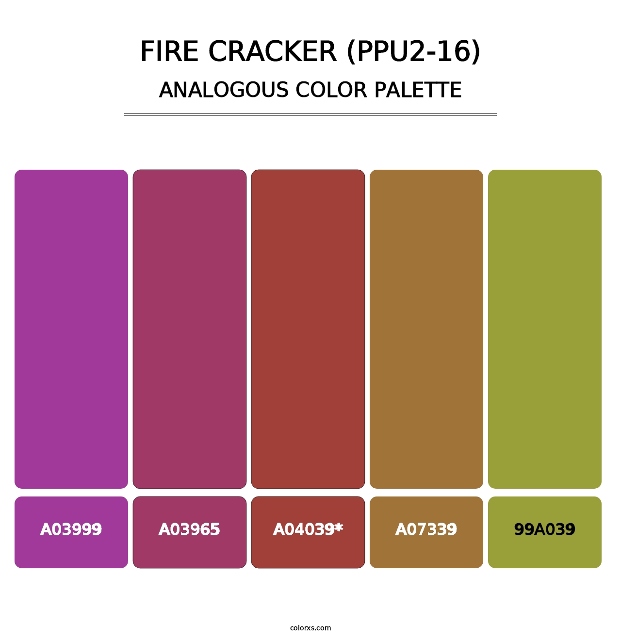 Fire Cracker (PPU2-16) - Analogous Color Palette