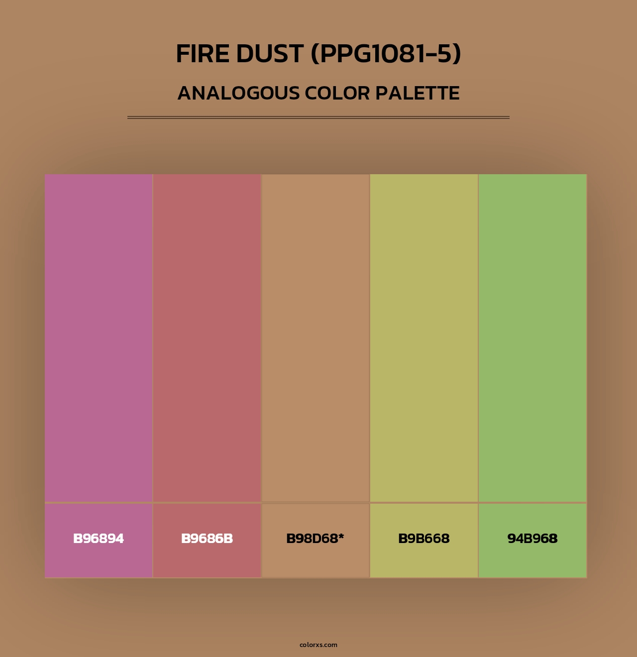 Fire Dust (PPG1081-5) - Analogous Color Palette